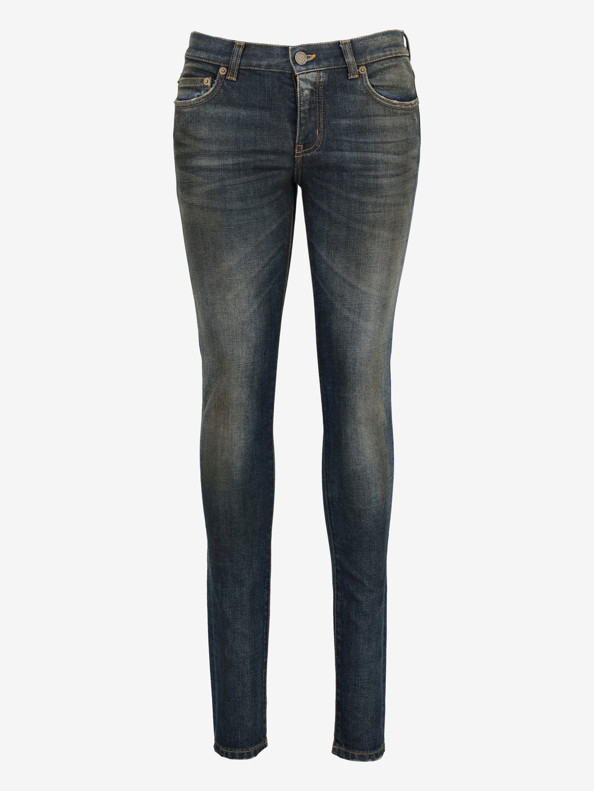 Saint Laurent Low-Waist Skinny Straight Jeans CVB23.4.3  Saint Laurent 