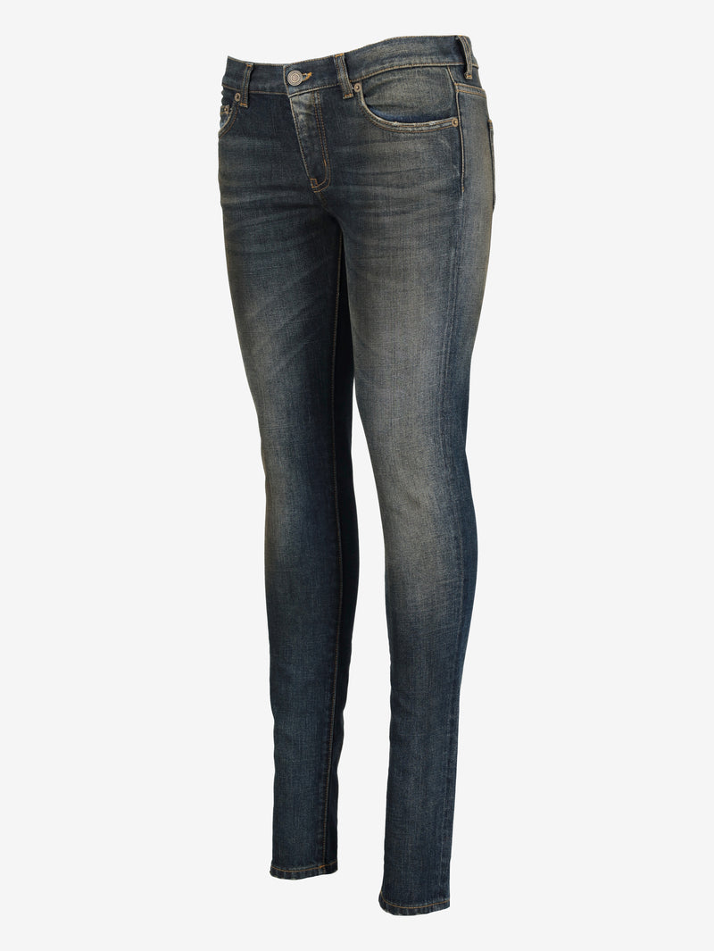 Saint Laurent Low-Waist Skinny Straight Jeans CVB23.4.3  Saint Laurent 