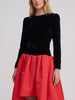 Yves Saint Laurent Rive Gauche FW 1988-89 Black Velvet & Red Faille Ballgown W2926.1  Yves Saint Laurent 