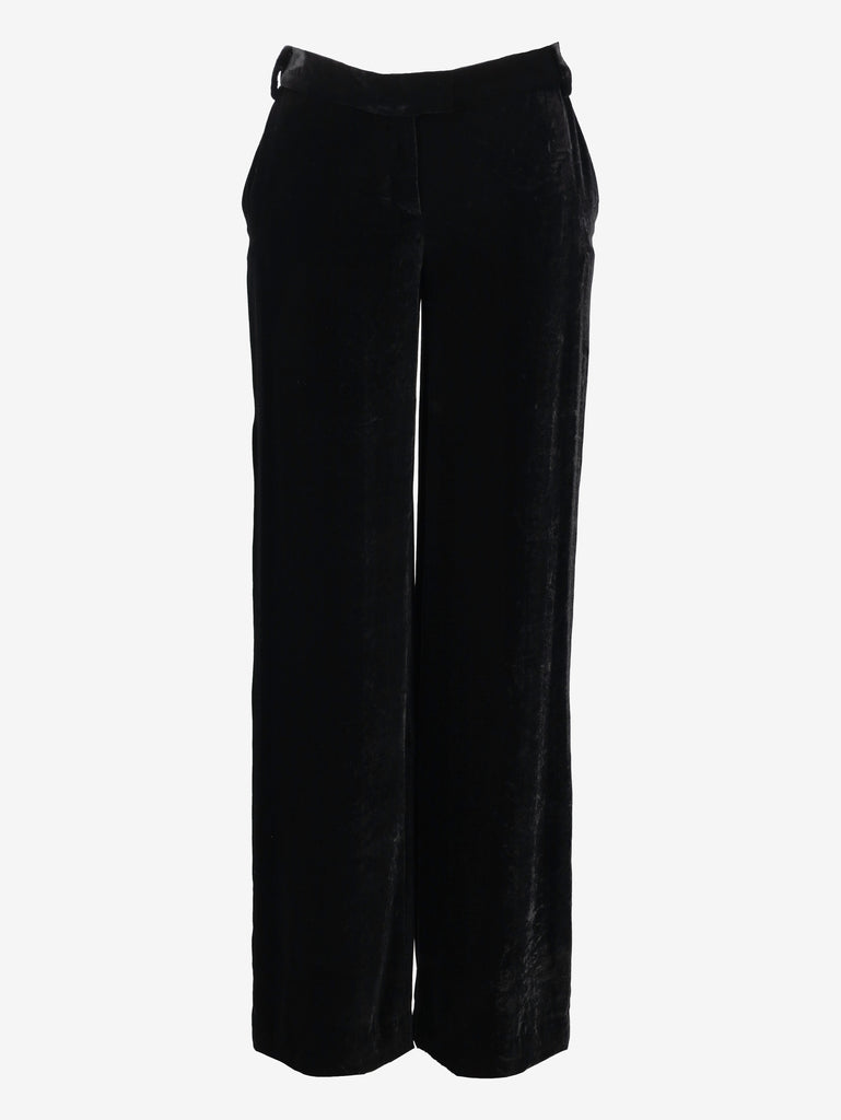 Salvatore Ferragamo Velvet-Effect Wide-Leg Trousers CVM26.8.6  Salvatore Ferragamo 