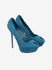 Sergio Rossi Teal Suede Platform Pumps W6826.5  Sergio Rossi 