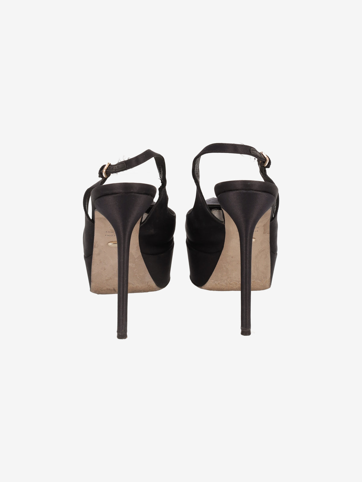 Sergio Rossi Black Satin Platform Pumps W6826.6  Sergio Rossi 