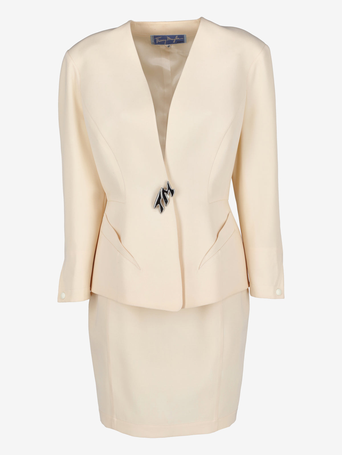 Thierry Mugler Sculptural Tailored Jacket and Pencil Skirt Suit W081026.1  Thierry Mugler 