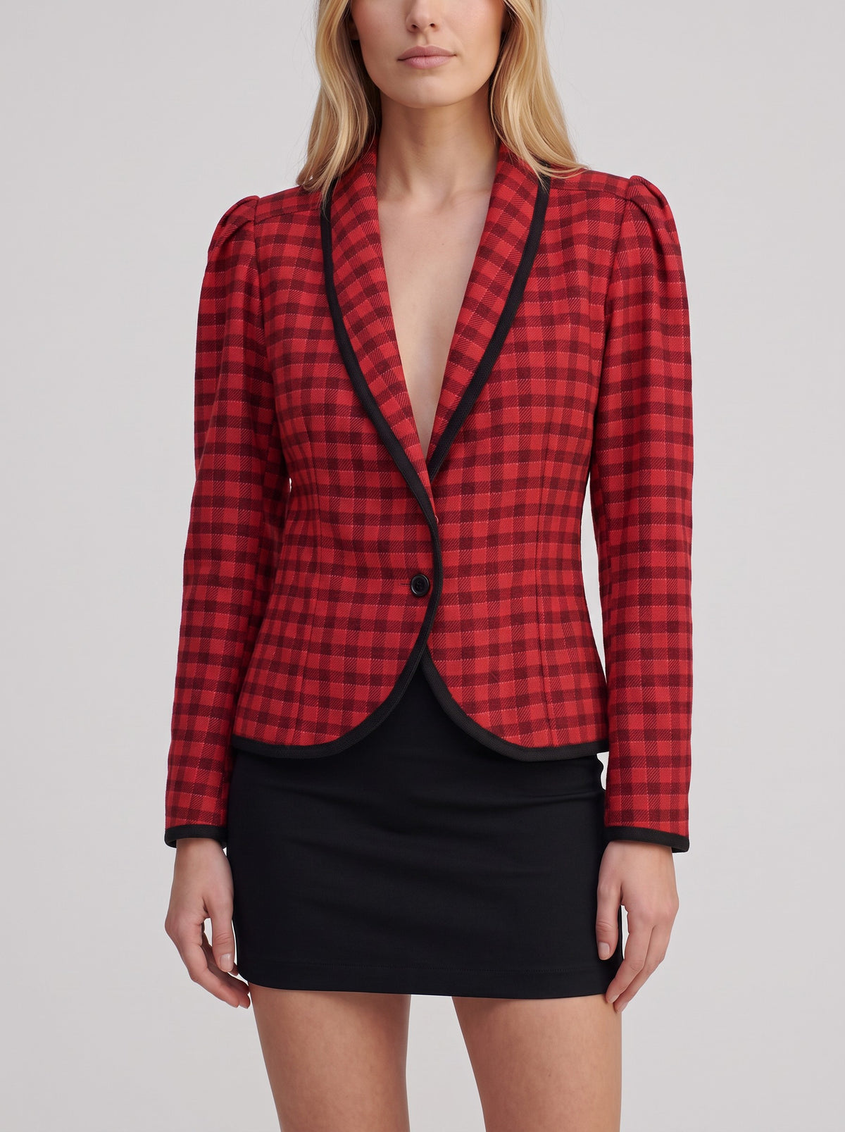 Ungaro Checked Wool Jacket with Black Trim W2926.15  Ungaro 