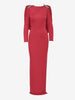Valentino Boutique Dress with drape and silver leaf embroidery - '80s AR002  Valentino 