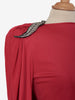 Valentino Boutique Dress with drape and silver leaf embroidery - '80s AR002  Valentino 