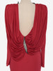 Valentino Boutique Dress with drape and silver leaf embroidery - '80s AR002  Valentino 
