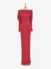 Valentino Boutique Dress with drape and silver leaf embroidery - '80s AR002  Valentino 