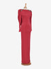 Valentino Boutique Dress with drape and silver leaf embroidery - '80s AR002  Valentino 