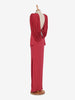 Valentino Boutique Dress with drape and silver leaf embroidery - '80s AR002  Valentino 