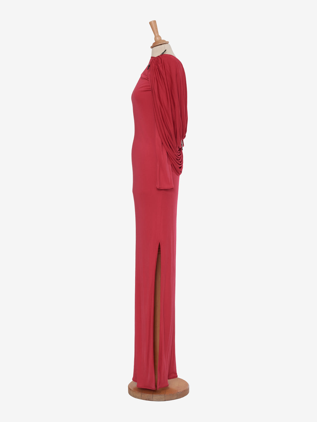 Valentino Boutique Dress with drape and silver leaf embroidery - '80s AR002  Valentino 