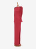 Valentino Boutique Dress with drape and silver leaf embroidery - '80s AR002  Valentino 