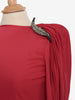 Valentino Boutique Dress with drape and silver leaf embroidery - '80s AR002  Valentino 