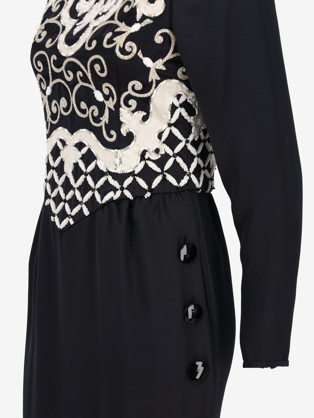 Valentino 1980s Dress in Black Silk Crepe AR012  Valentino 