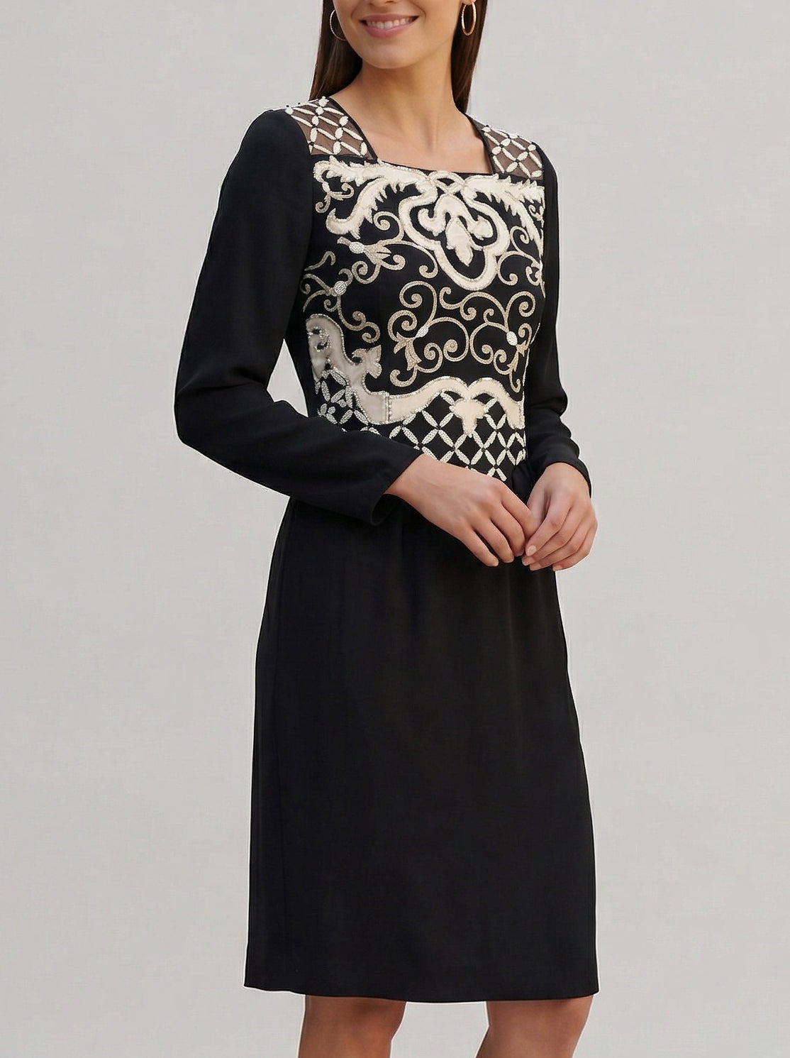 Valentino 1980s Dress in Black Silk Crepe AR012  Valentino 