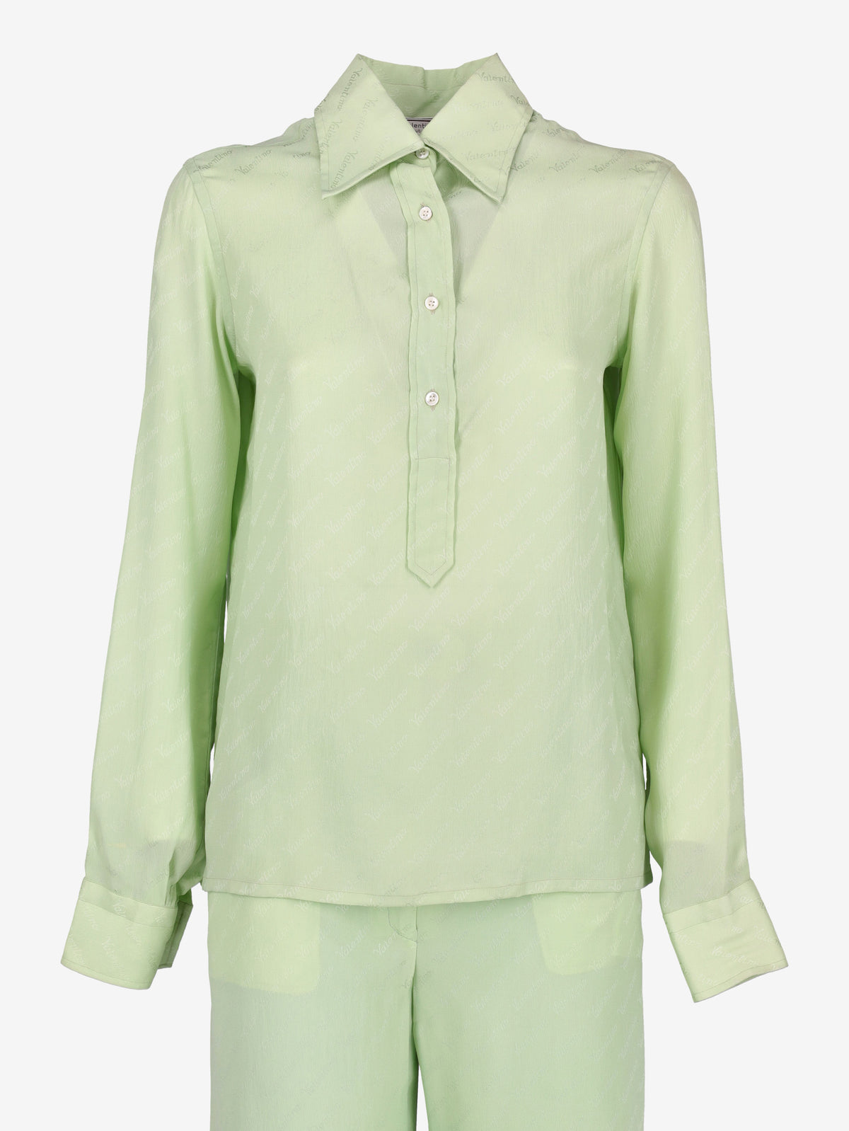 Valentino Logo Silk Shirt & Trousers Set MR260725.27  Valentino 