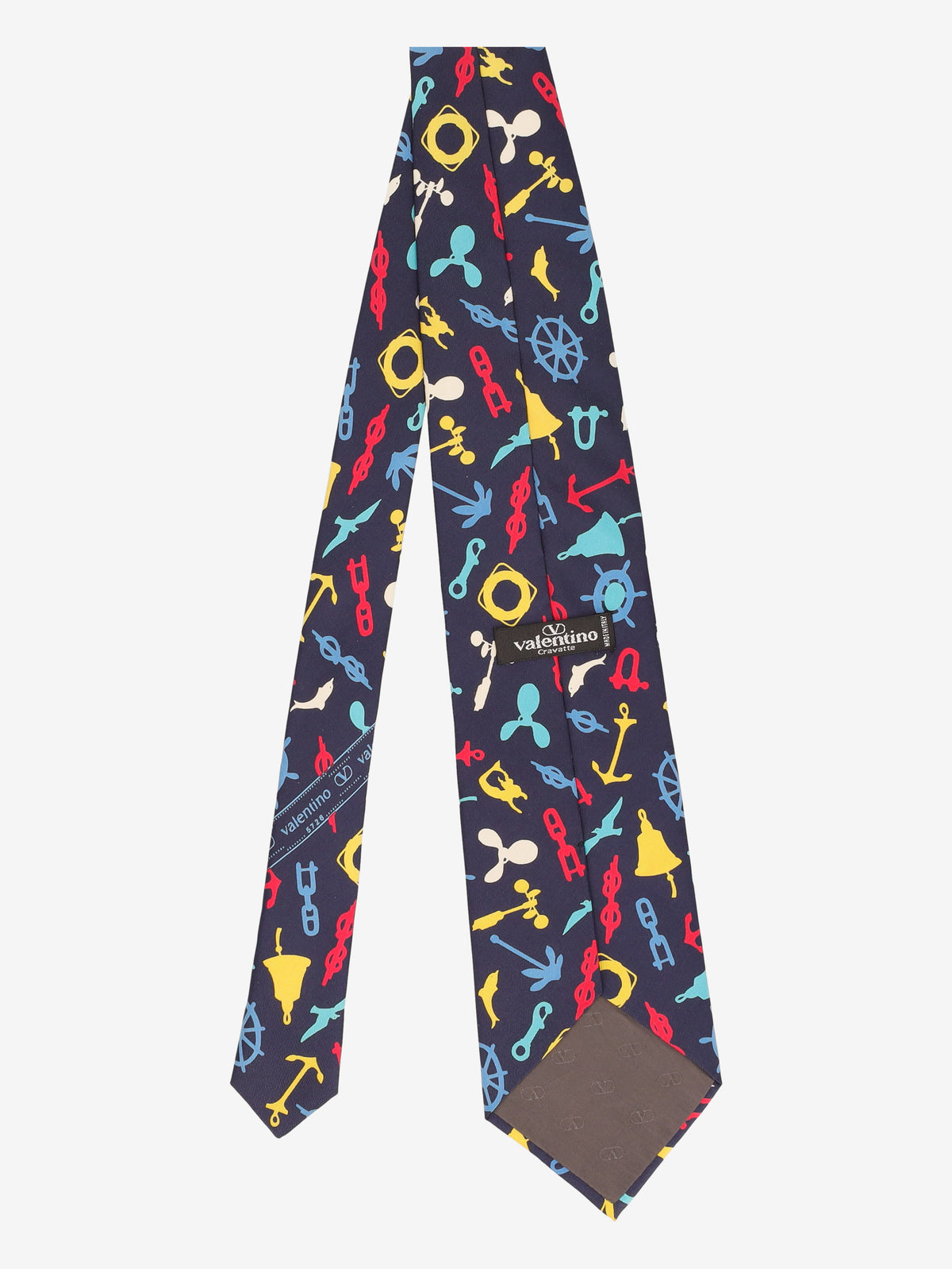 Valentino Blue Silk Tie with Nautical Motifs MU260921.102  Valentino 