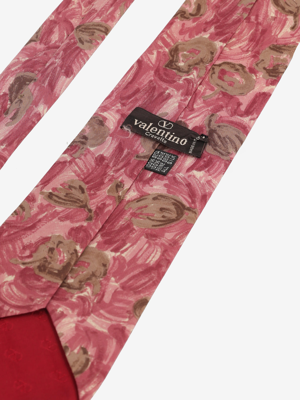Valentino Red Silk Tie with Painted Floral Motif MU260921.104  Valentino 
