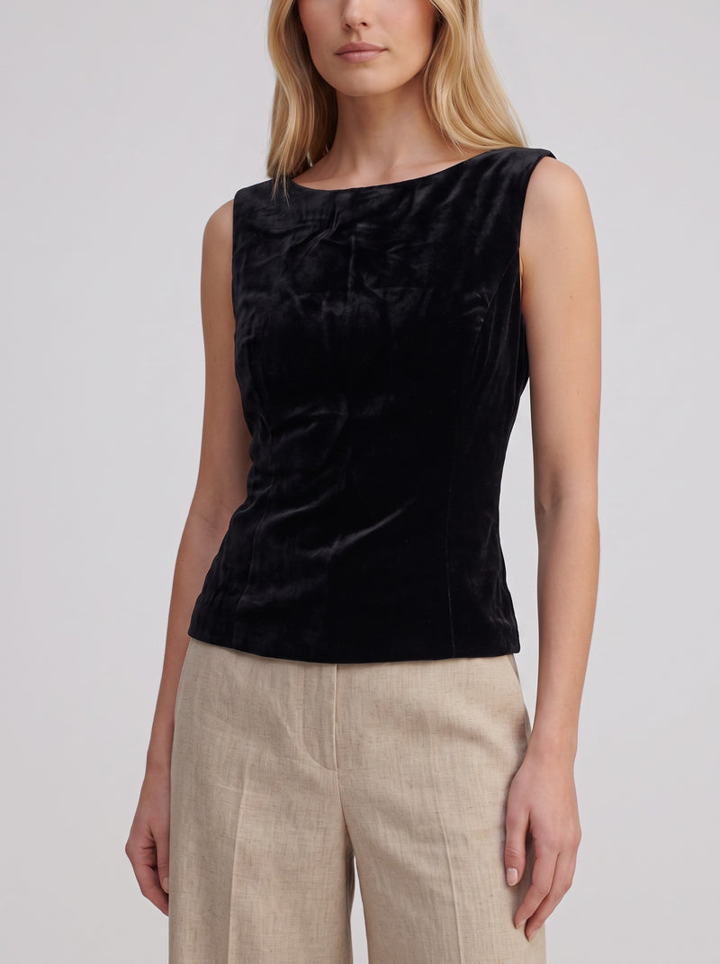 Valentino Velvet-Effect Cropped Top Elegant W2926.19  Valentino 