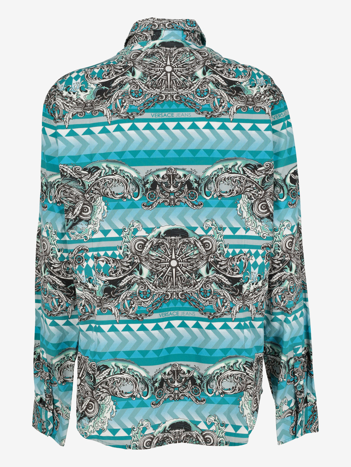 Versace Jeans Vintage Blue Printed Cotton Shirt MR12926.18  Versace 