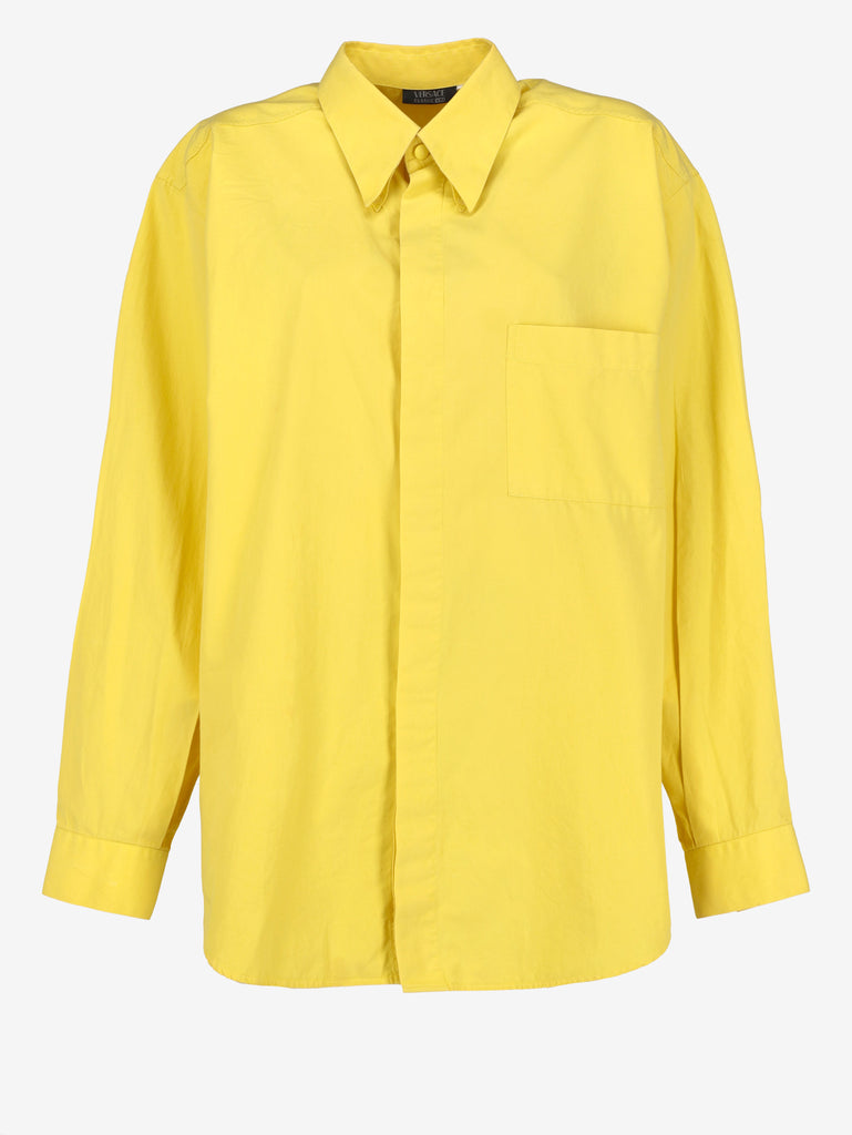 Versace Yellow Cotton Shirt W051026.3  Versace 