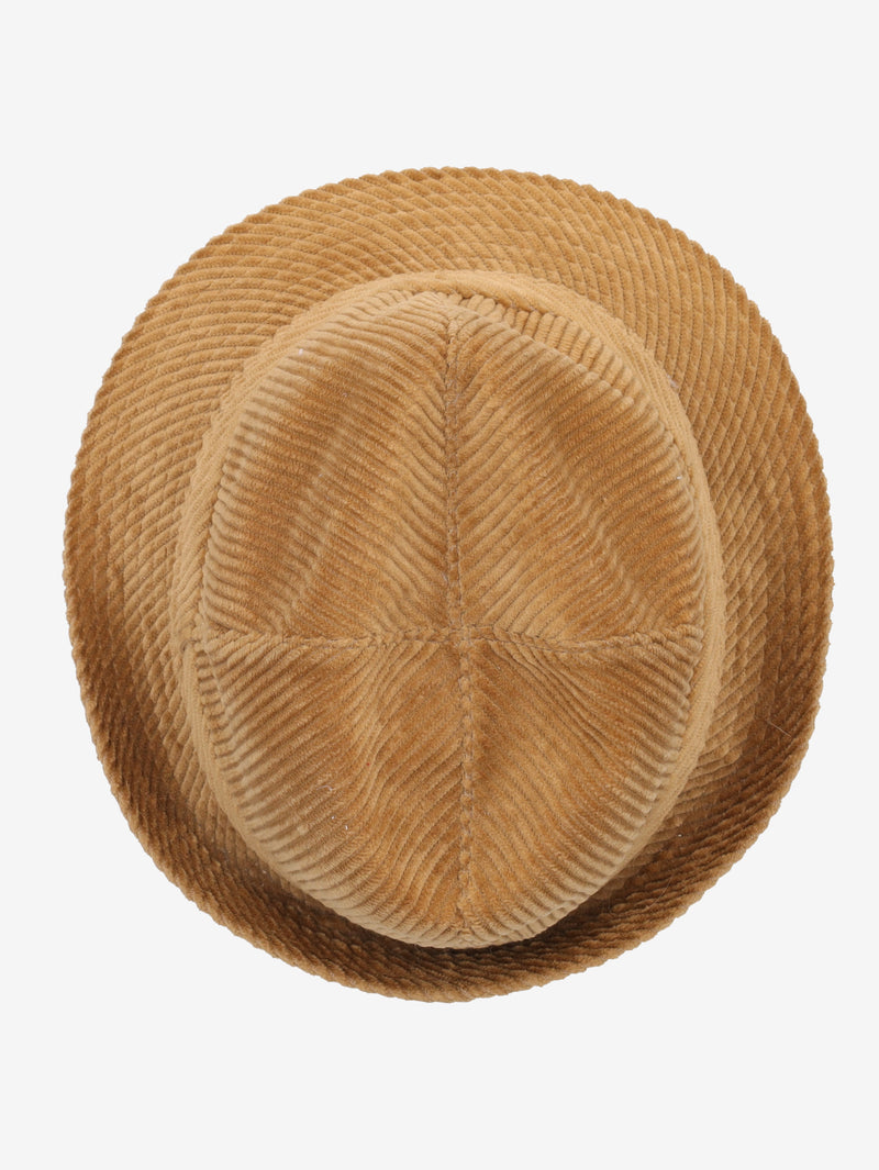 Vintage Tan Corduroy Trilby Hat 28426.7  Vintage 