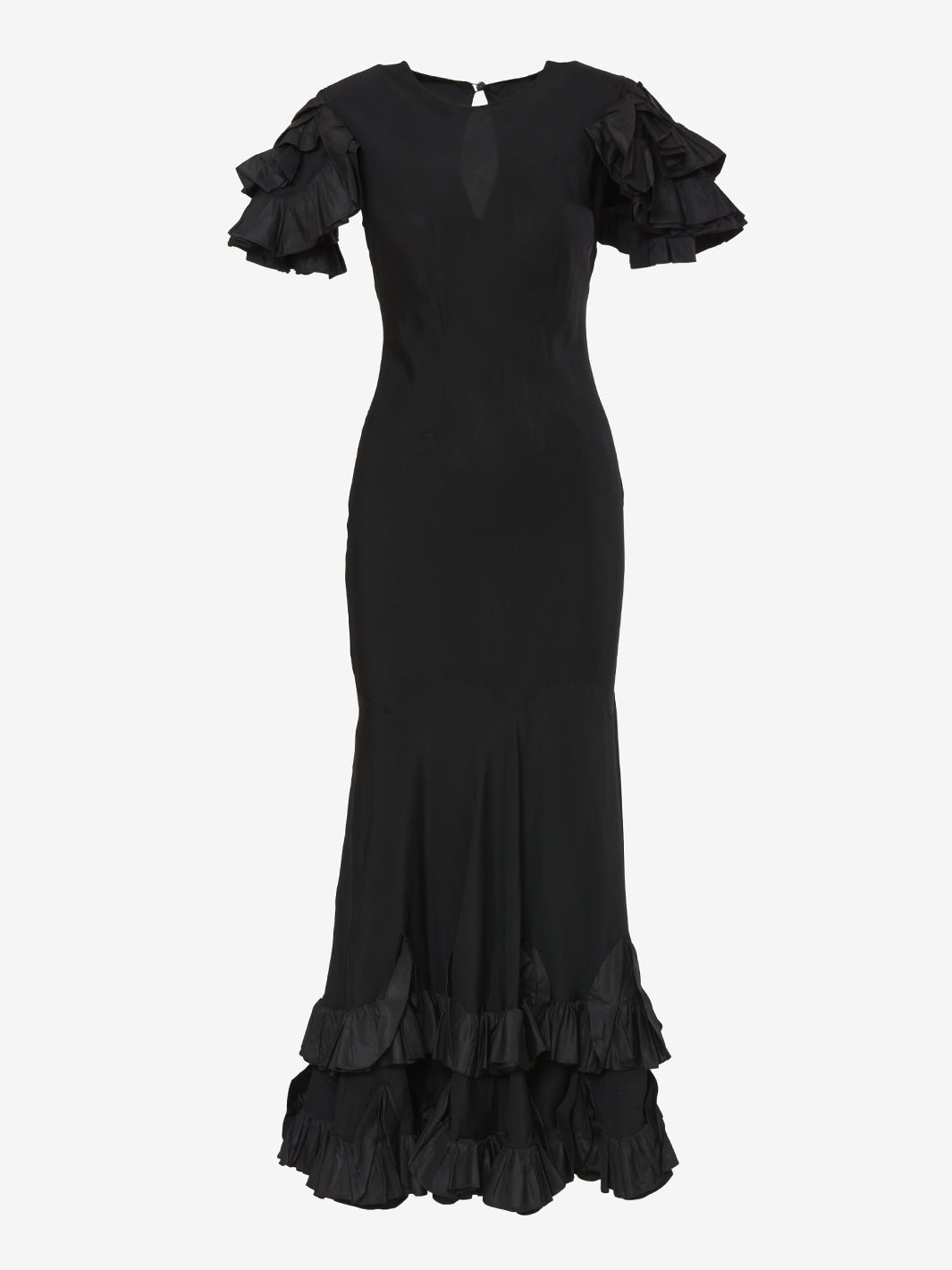 Vintage ruffle taffetà dress - '36s AR003  Vintage 