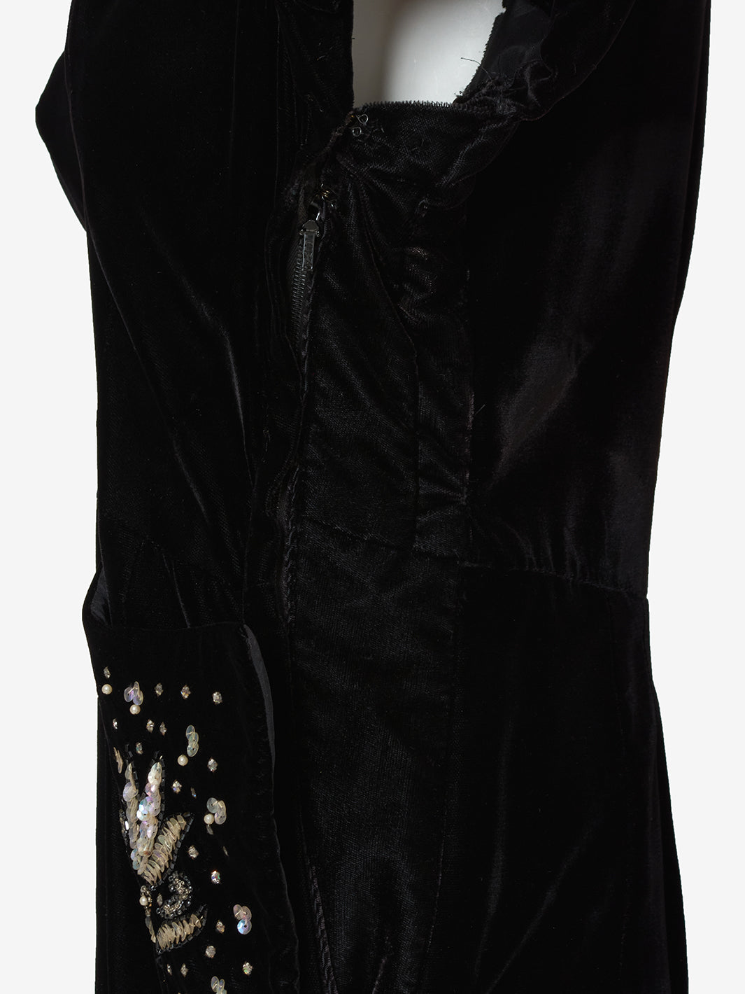 Vintage velvet dress with sequin embroidery - '40s AR005  Vintage 