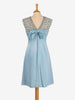 Satin Dress With Embroidered Beaded Flowers - 60s AR096  Vintage 