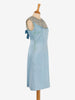 Satin Dress With Embroidered Beaded Flowers - 60s AR096  Vintage 