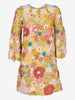 1960s Flower Power Vintage Mini Dress with 3D Floral Embroidery AR129  Vintage 