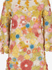1960s Flower Power Vintage Mini Dress with 3D Floral Embroidery AR129  Vintage 