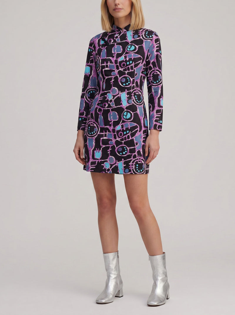 Vintage Oriental-Inspired Mini Dress BR1710.7  Vintage 