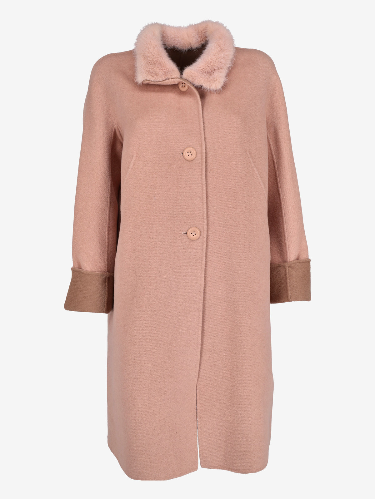Vintage Made in Italy Wool Blend Coat with Mink Fur Collar CVB26.14.18  Vintage 