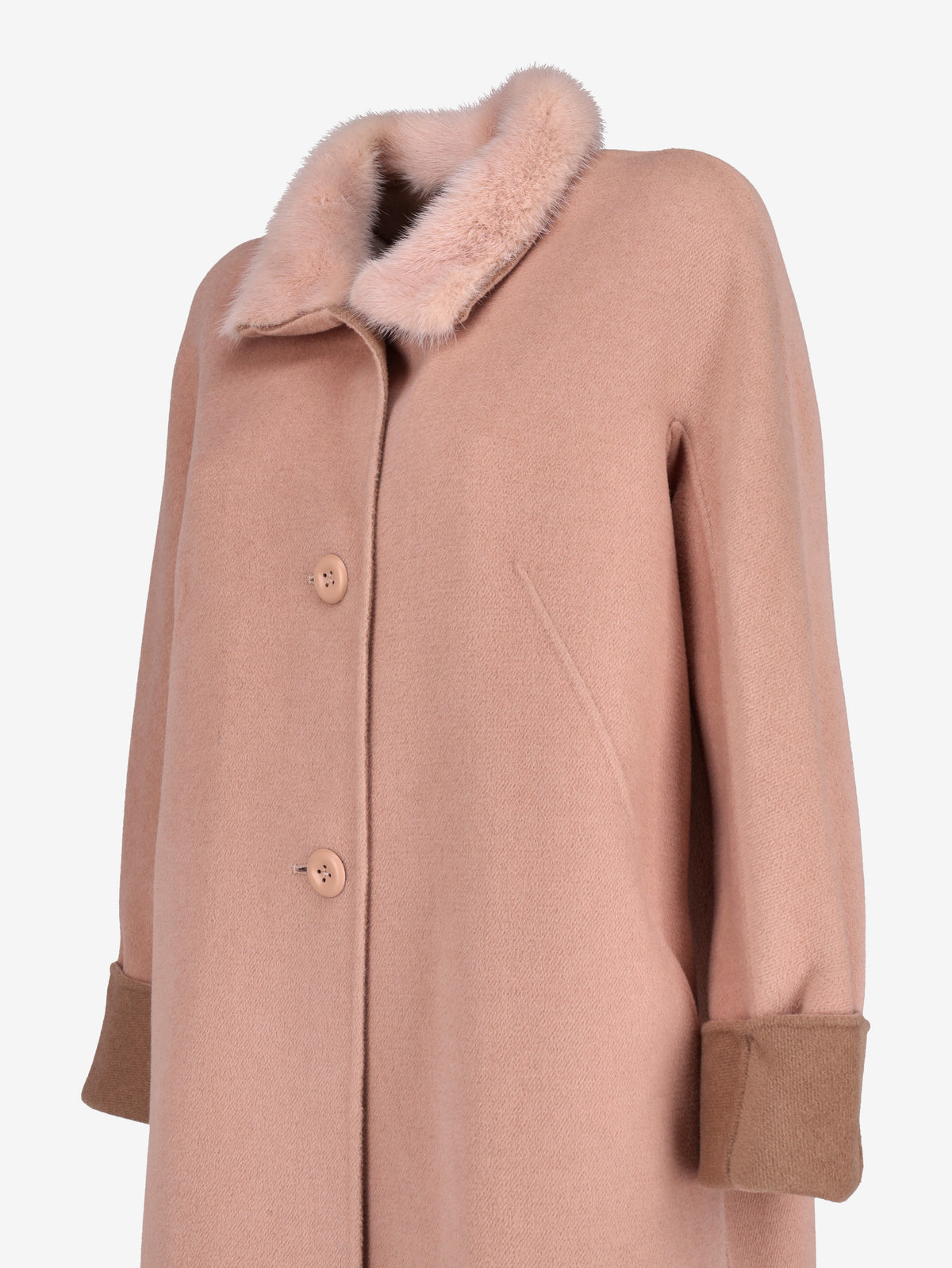 Vintage Made in Italy Wool Blend Coat with Mink Fur Collar CVB26.14.18  Vintage 