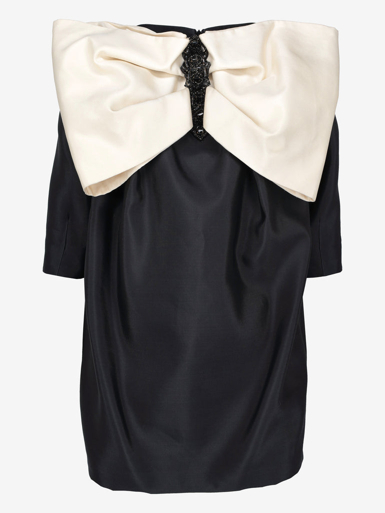 Vintage Bow Blouse with Jewel Accent MR7526.13  Vintage 