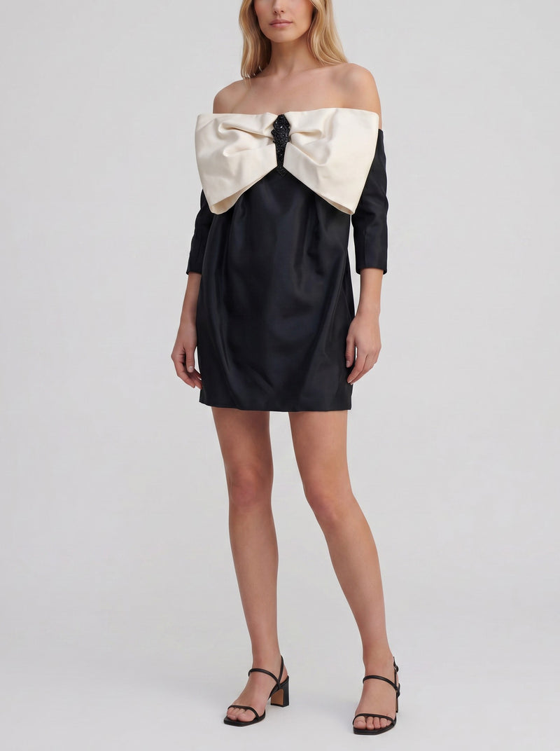 Vintage Bow Blouse or Mini Dress with Jewel Accent MR7526.13  Vintage 
