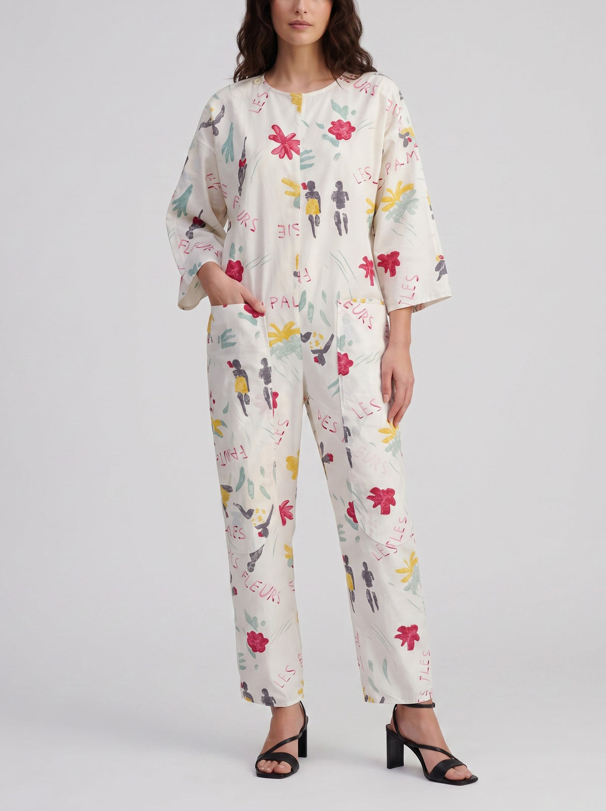 Vintage Caribbean Print Oversized Jumpsuit W150626.24  Vintage 