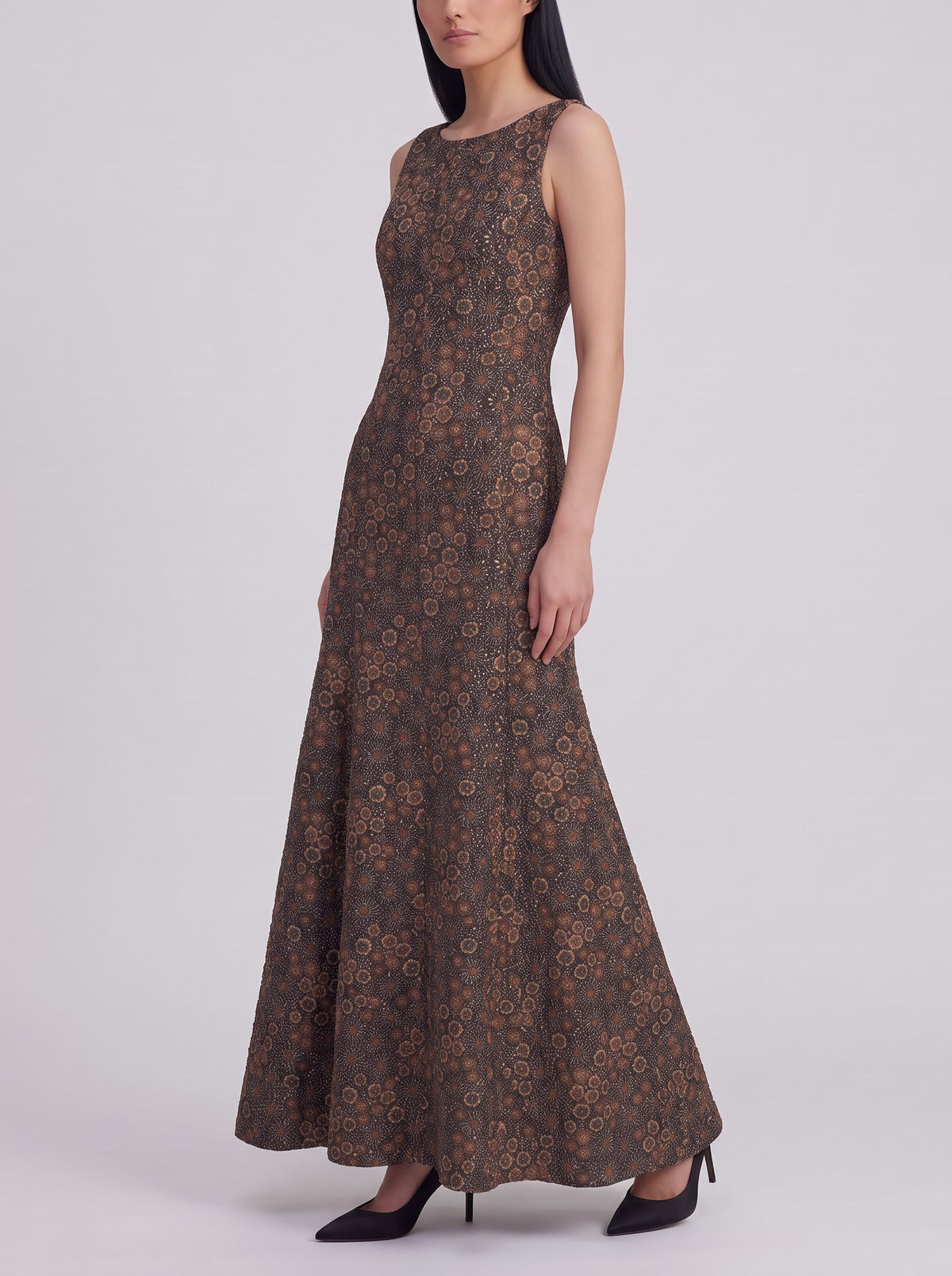 Vintage Sleeveless Floral-Textured Mermaid Gown W16926  Vintage 