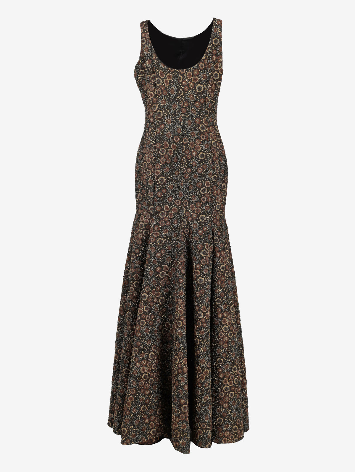 Vintage Sleeveless Floral-Textured Mermaid Gown W16926  Vintage 