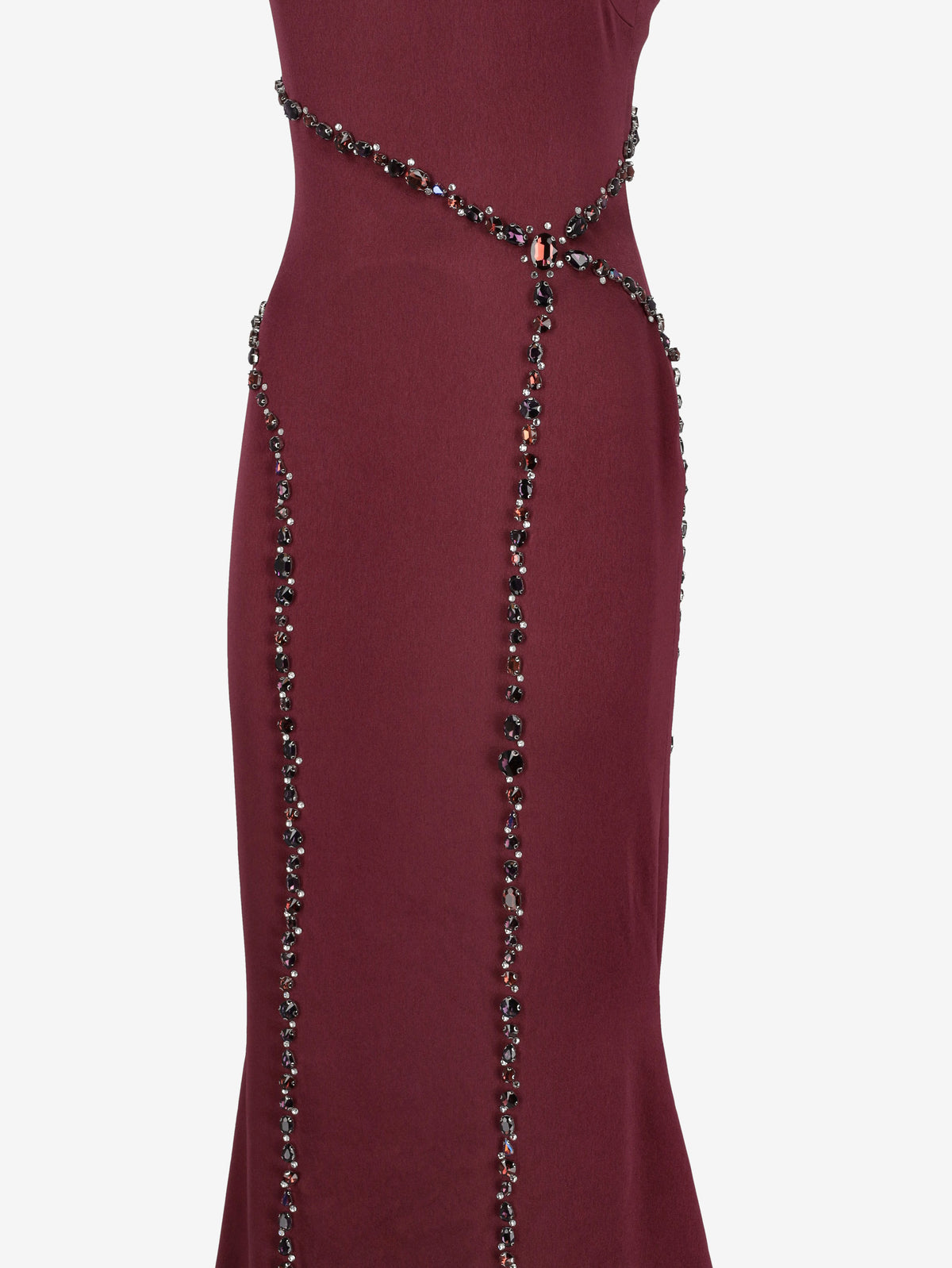 Vintage Burgundy Embellished Evening Dress W1926.15  Vintage 