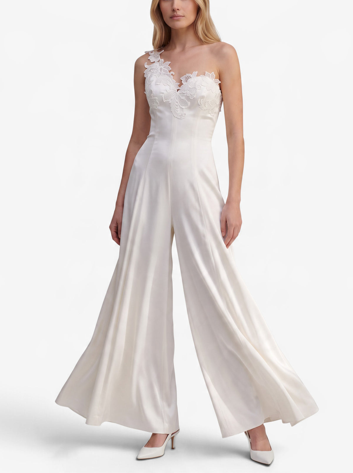 Vintage Bridal Jumpsuit with Wide-Leg Trousers W1926.18  Vintage 