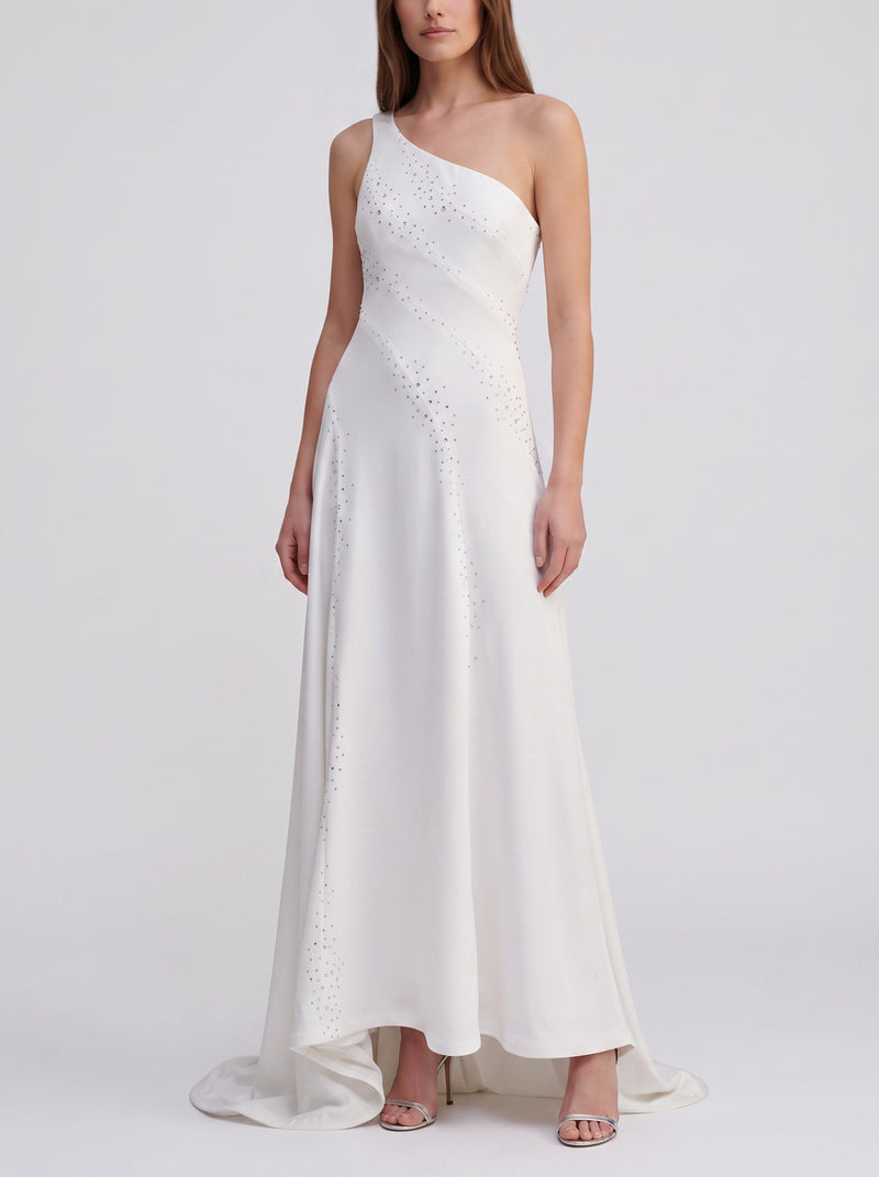 Vintage White Cady Crepe Wedding Dress W1926.19  Vintage 