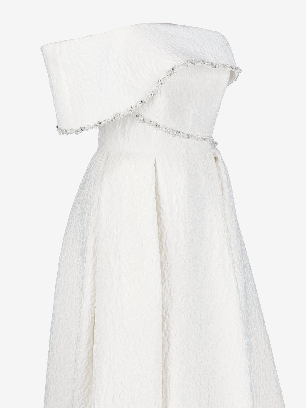 Vintage One-Shoulder Wedding Gown with Crystal Embellishments and Princess Skirt W1926.26  Vintage 