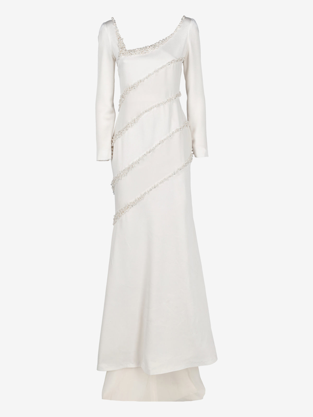 Vintage Pearl-Embellished Mermaid Bridal Gown W1926.29  Vintage 