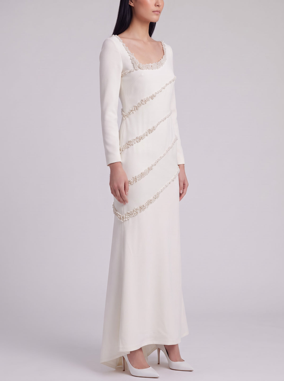 Vintage Pearl-Embellished Mermaid Bridal Gown W1926.29  Vintage 