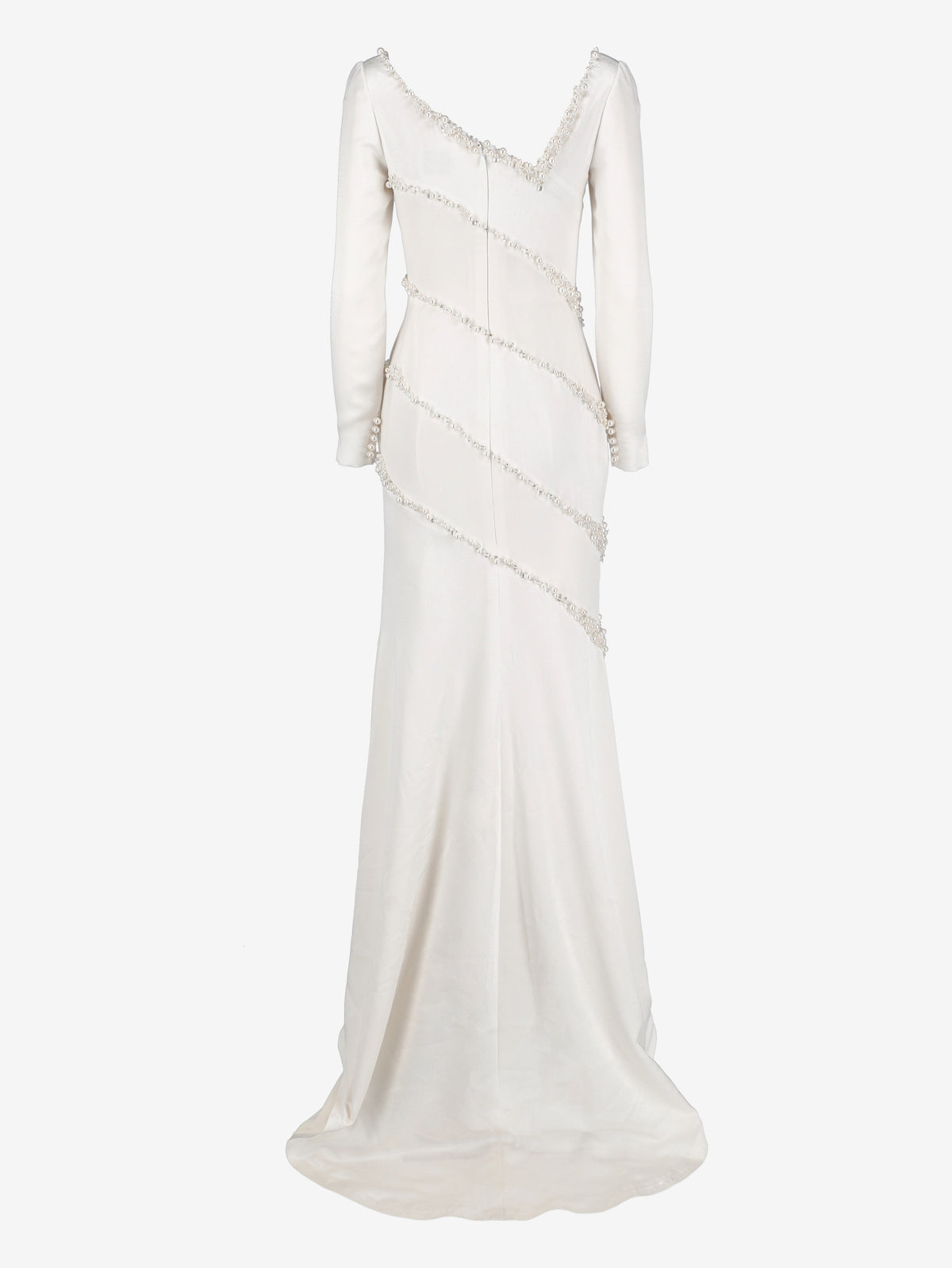 Vintage Pearl-Embellished Mermaid Bridal Gown W1926.29  Vintage 