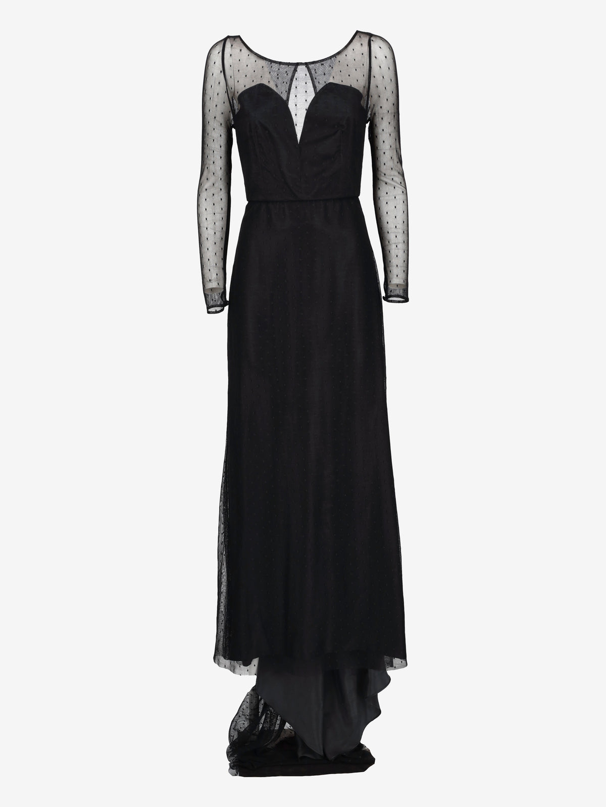 Vintage Black Tulle Mermaid Evening Gown W1926.37  Vintage 