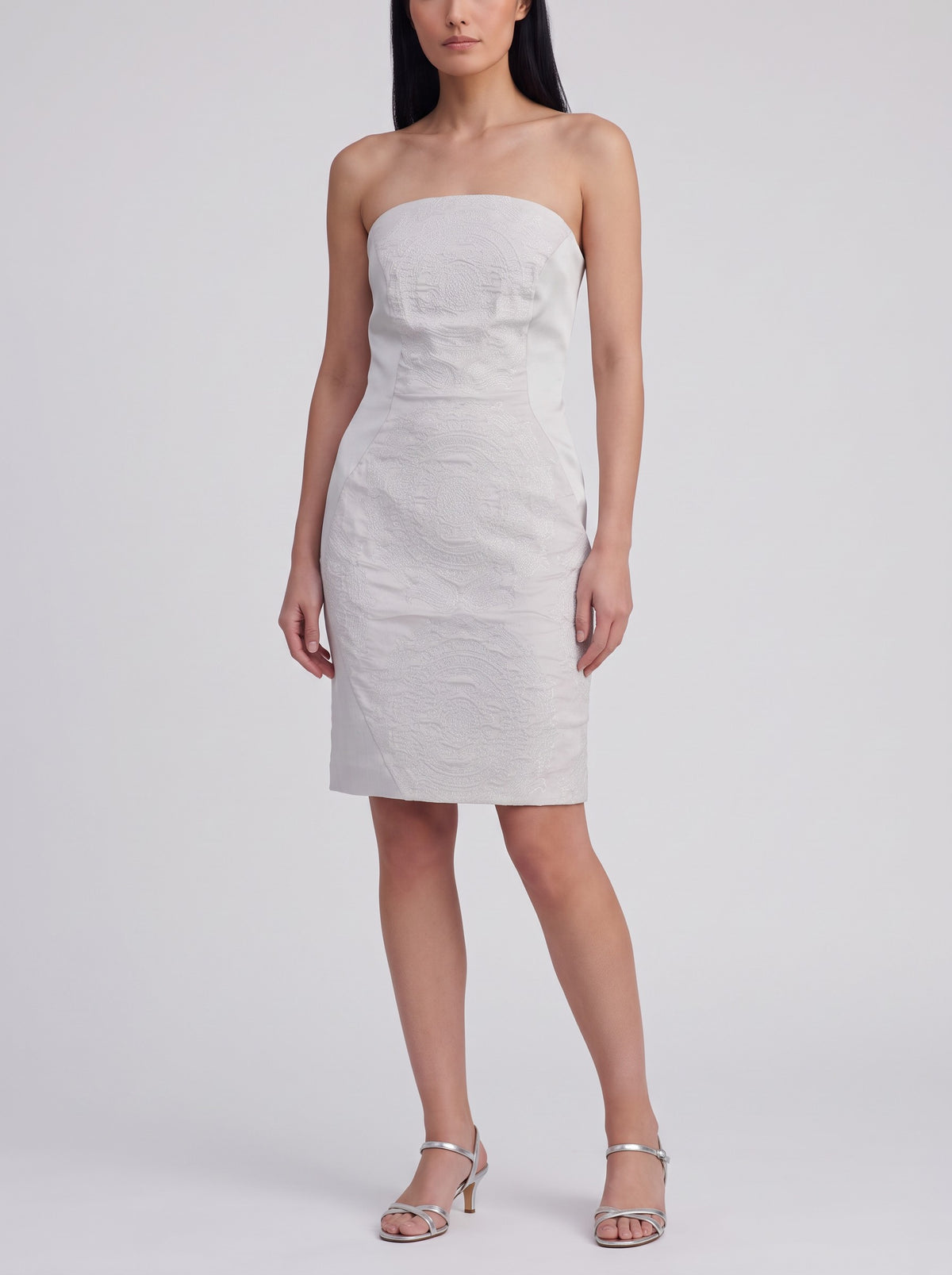 Vintage Silver Embroidered Mini Dress W1926.42  Vintage 