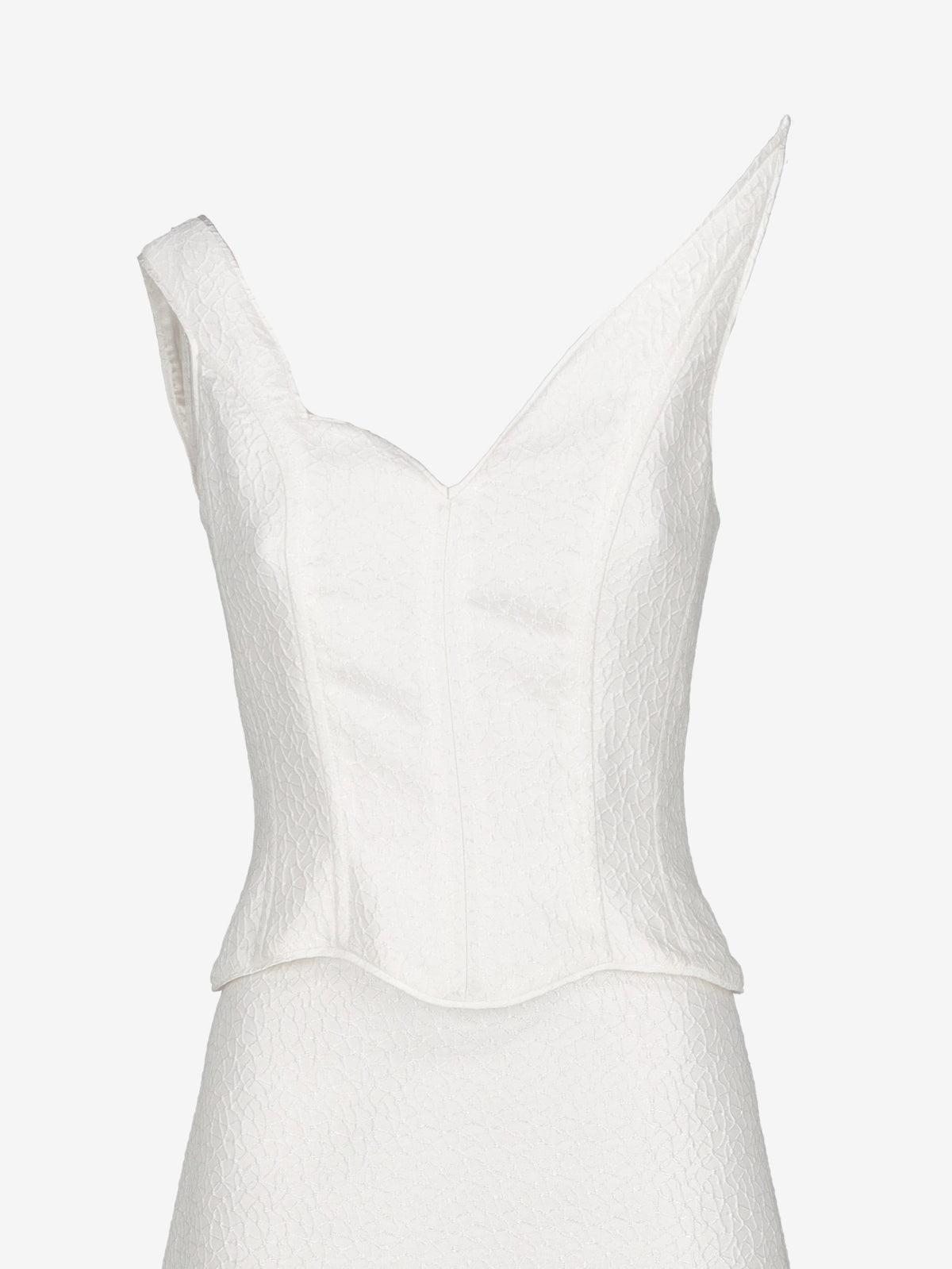 Vintage Two-Piece Wedding Gown with One-Shoulder Top and Detachable Train W1926.48  Vintage 
